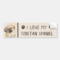 Pintura em espanhol tibetano - Arte canina origina