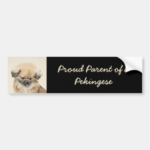 Adesivo Para Carro Pintura em Pekingese - Arte Cachorra Original