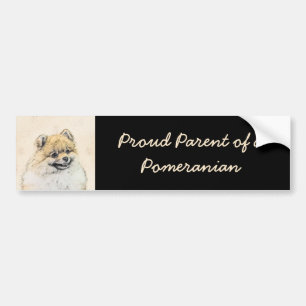 Adesivo Para Carro Pintura Pomeraniana (Laranja) - Arte Canina Origin