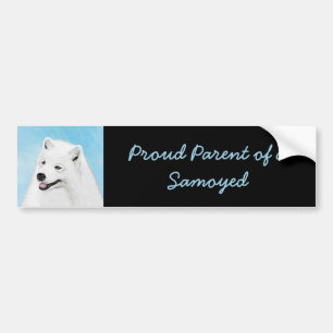 Adesivo Para Carro Pintura Samoyed - Arte Cachorosa Original