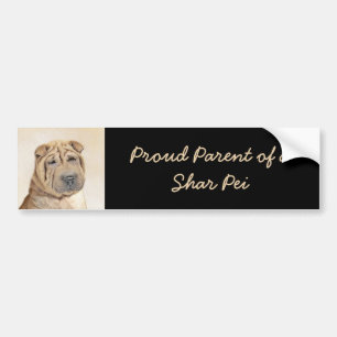 Adesivo Para Carro Pintura Shar Pei - Arte Cachorra Original