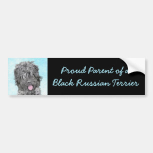 Adesivo Para Carro Pintura Terrier russa negra - Cachorro original bo