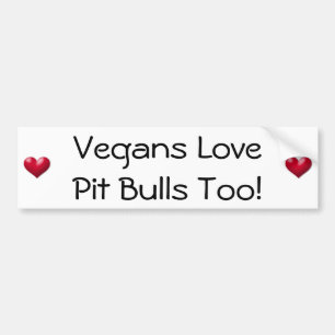 Adesivo Para Carro Pitbull do amor dos Vegans demasiado! Autocolante
