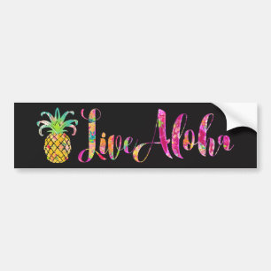 Adesivo Para Carro PixDezines Live Aloha Pineapple