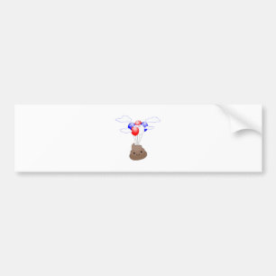 Adesivo Para Carro Poo Emoji Voando Com Balões