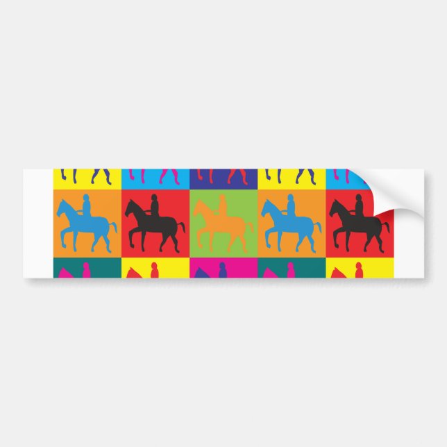 Adesivo Para Carro Pop art da equitação (Frente)