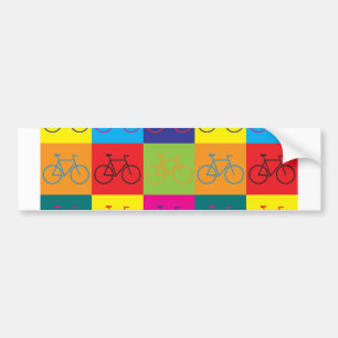 Adesivo Para Carro Pop art do andando de bicicleta