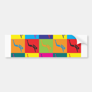 Adesivo Para Carro Pop art do mergulho autónomo