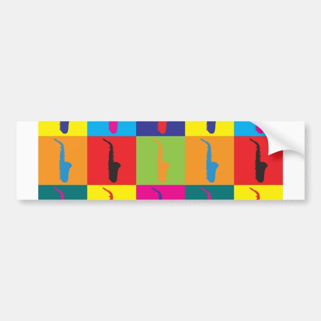 Adesivo Para Carro Pop art do saxofone (Frente)