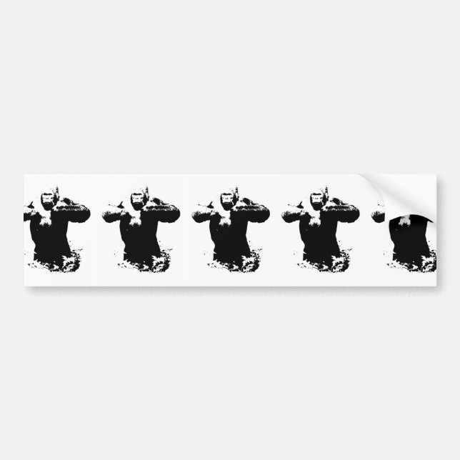 Adesivo Para Carro Pop Art Gorilla Beating Chest Bumper Sticker (Frente)