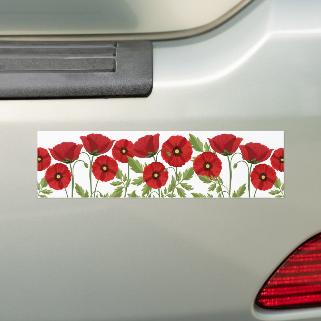 Adesivo Para Carro Poppy alegre Flores de Verão (No carro)