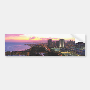 Adesivo Para Carro Por do sol de Havaí da arquitectura da cidade de