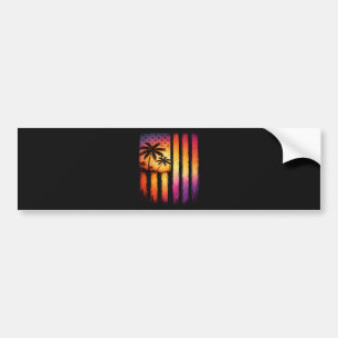 Adesivo Para Carro Pôr do Sol de Verão American Vintage 4 de Julho