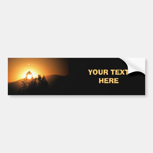 Adesivo Para Carro Pôr do Sol Laranja com Árvores personalizáveis (Frente)