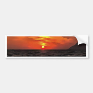 Adesivo Para Carro Pôr Do Sol Sobre A Paisagem Do Mar Egeu