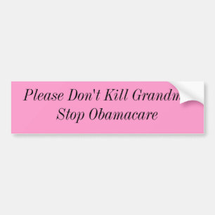Adesivo Para Carro Por favor não mate GrandmaStop Obamacare