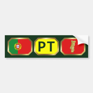 Adesivo Para Carro Portugal Flag Map Code Bumper Sticker