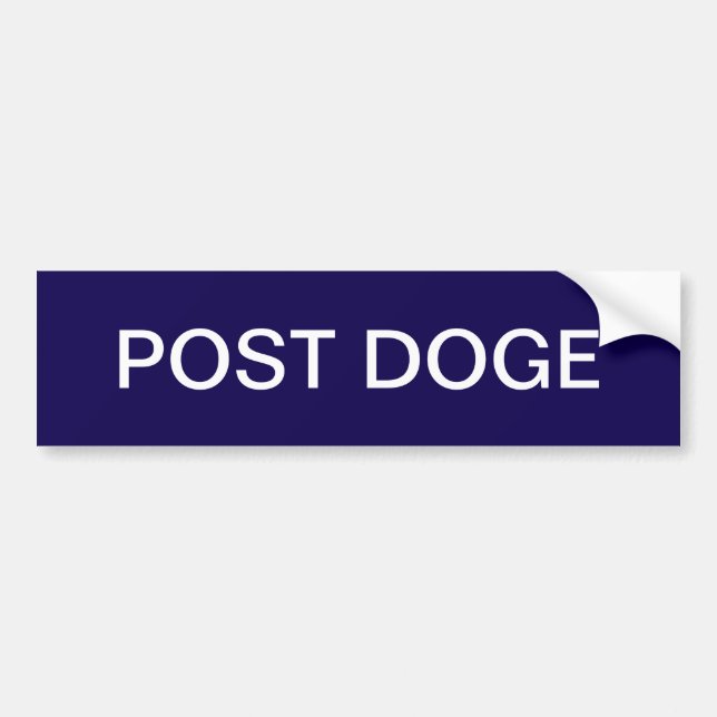 Adesivo Para Carro POST DOGE (deep blue/white) bumper sticker (Frente)