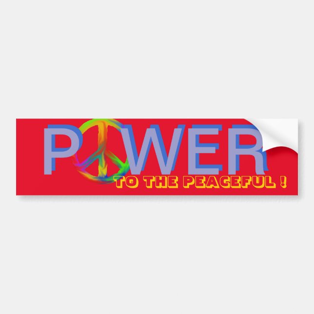 ADESIVO PARA CARRO POWER TO THE PEACEFUL BUMPER STICKER (Frente)