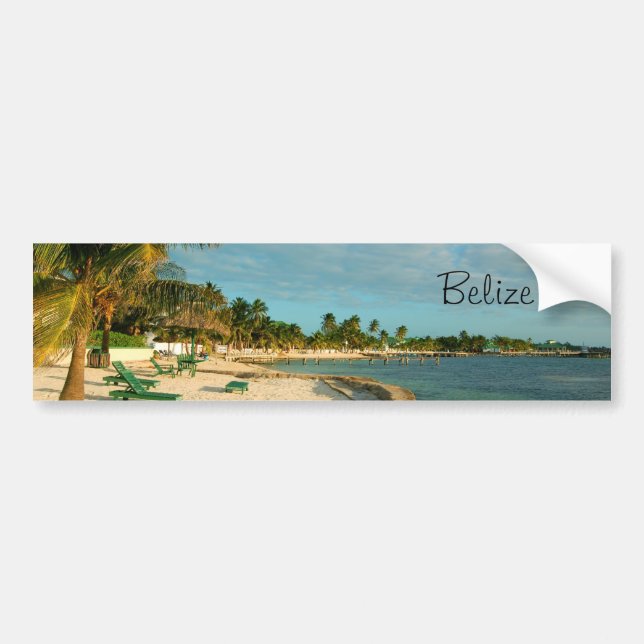 Adesivo Para Carro Praia BumperSticker de Belize (Frente)