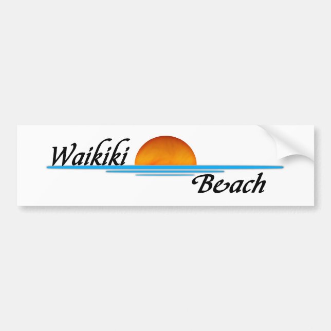 Adesivo Para Carro Praia de Waikiki (Frente)