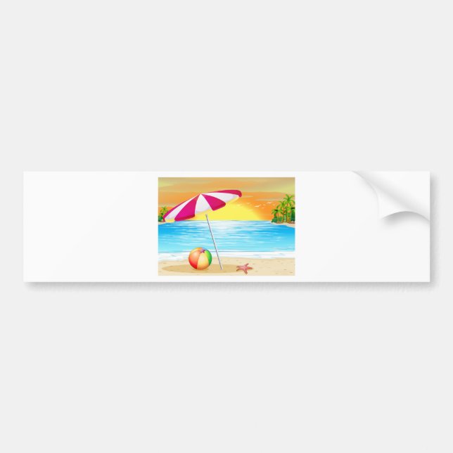 Adesivo Para Carro Praia e oceano (Frente)