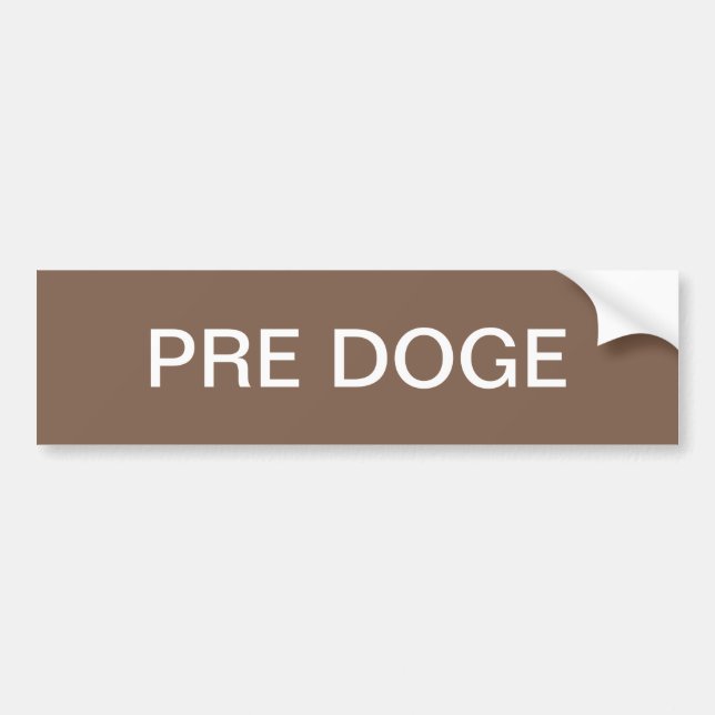 Adesivo Para Carro PRE DOGE (brown/white) bumper sticker (Frente)