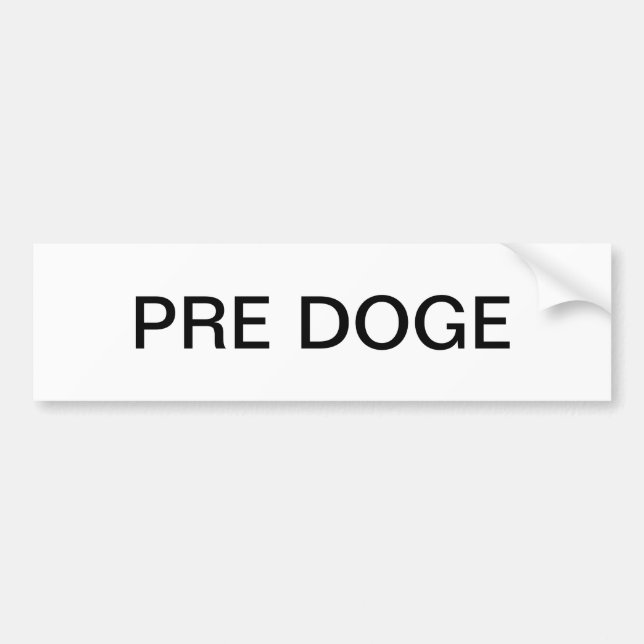 Adesivo Para Carro PRE DOGE (white/black) bumper sticker (Frente)