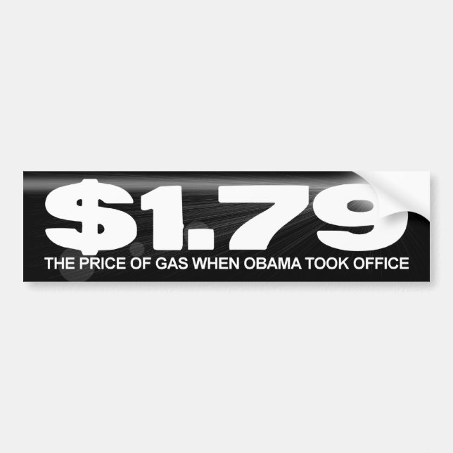 Adesivo Para Carro Preços de gás - $1,79 - quando Obama tomou o (Frente)