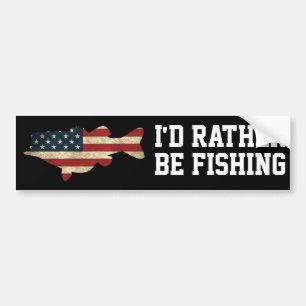 Adesivo Para Carro Preferencialmentes Estão Pescando Bandeira America