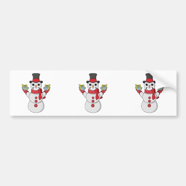 Adesivo Para Carro Presentes de Snowman (Frente)