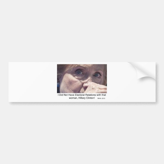 Adesivo Para Carro Presentes e roupa de Anti-Hillary Clinton 2016 (Frente)