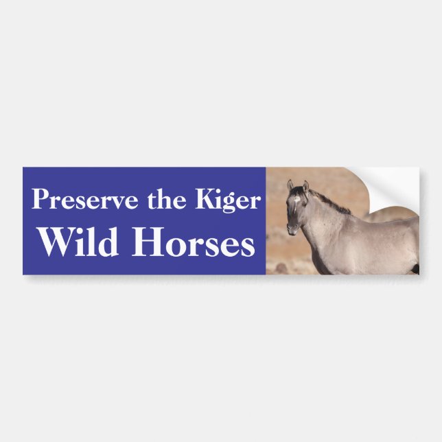 Adesivo Para Carro Preserve the Kiger Wild Horses Bumper Sticker (Frente)