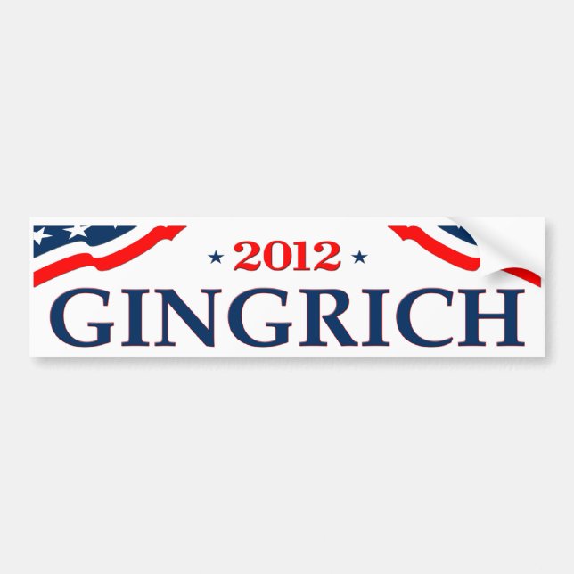 Adesivo Para Carro Presidente 2012 de Gingrich (v105) (Frente)