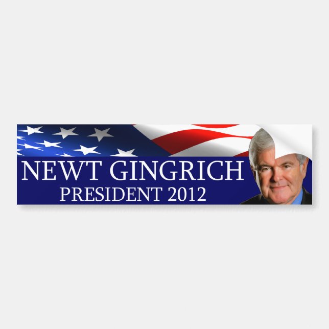 Adesivo Para Carro Presidente 2012 de Newt Gingrich (Frente)
