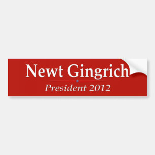 Adesivo Para Carro Presidente 2012 de Newt Gingrich (v103)