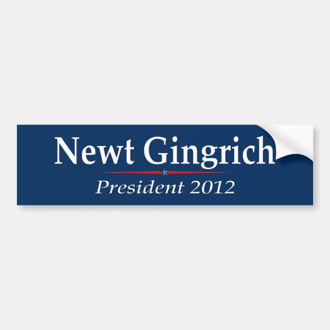 Adesivo Para Carro Presidente 2012 de Newt Gingrich (v103) (Frente)