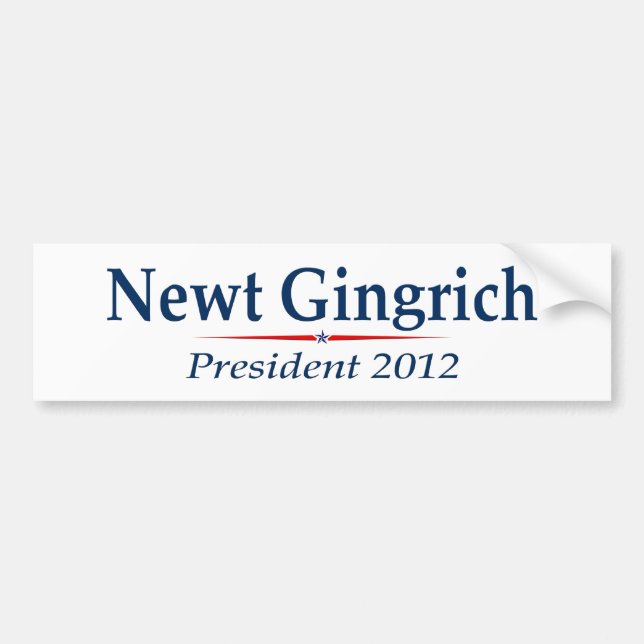 Adesivo Para Carro Presidente 2012 de Newt Gingrich (v103) (Frente)