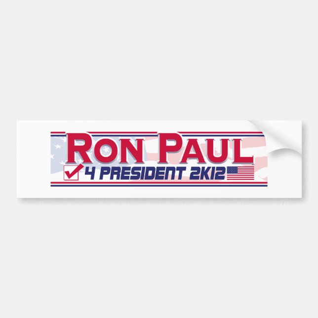 Adesivo Para Carro Presidente 2012 de Ron Paul (Frente)