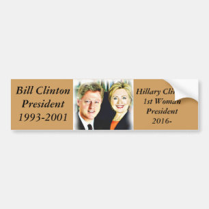 Adesivo Para Carro Presidente Bill Clinton & Presidente Hillary Clint