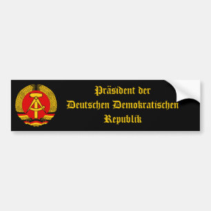 Adesivo Para Carro Presidente de East Germany da RDA!