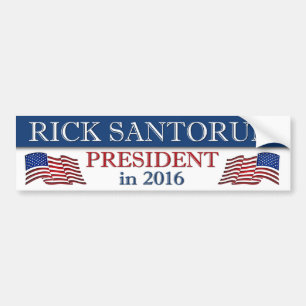 Adesivo Para Carro Presidente de Santorum do rick em 2016
