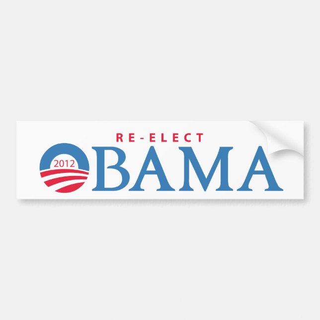Adesivo Para Carro Presidente Obama do Re-Elect Bumpersticker 2012 (Frente)