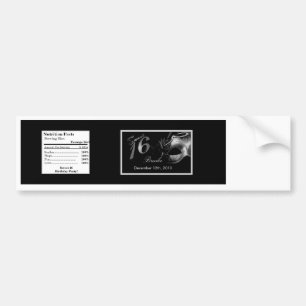 Adesivo Para Carro Preto de prata do doce 16 da etiqueta da garrafa