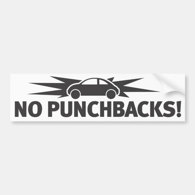 Adesivo Para Carro Preto de Punchbuggy - nenhum Punchbacks! (Frente)