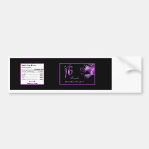 Adesivo Para Carro Preto do Lilac do roxo do doce 16 da etiqueta da