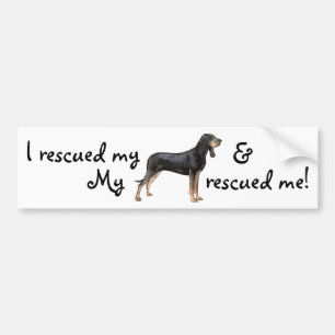 Adesivo Para Carro Preto do salvamento e Coonhound de Tan