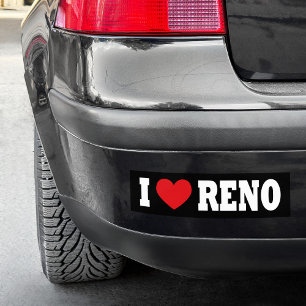 Adesivo Para Carro Preto e Branco Eu Amo Reno