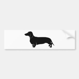 Adesivo Para Carro Preto no Dachsund branco