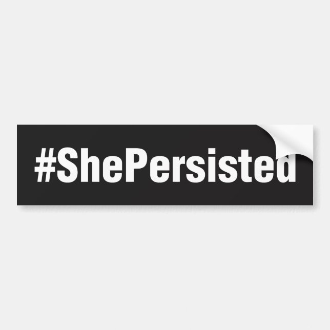 Adesivo Para Carro Preto #ShePersisted (Frente)